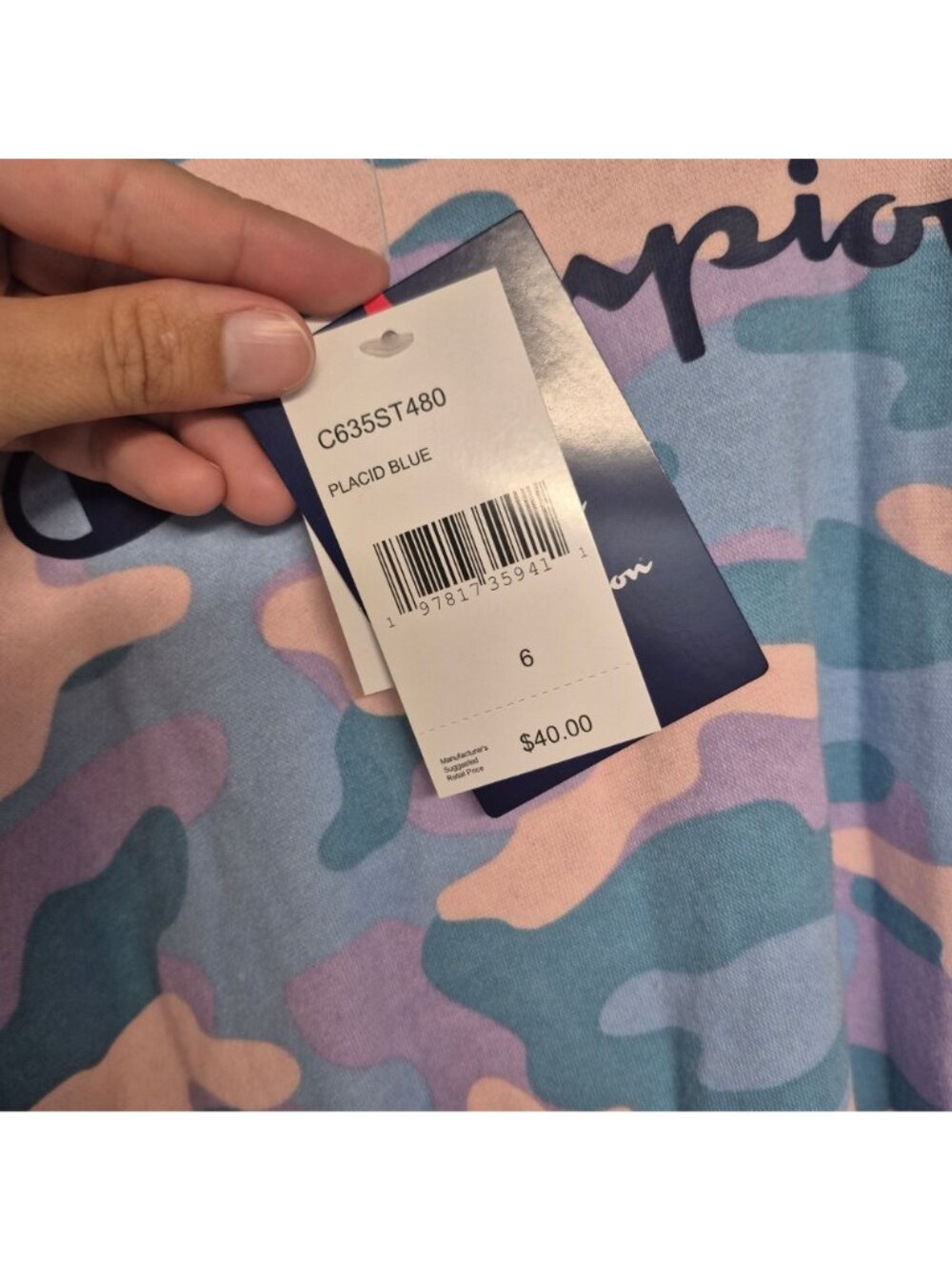 Champion Girls Camo Hoodie & Jogger Set Size 6 Pink Blue Purple - Picture 7 of 7